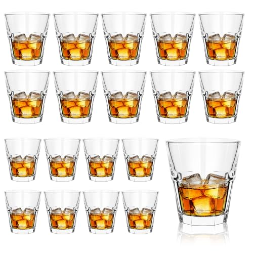 20-Piece Whiskey Glass Set, 5 oz Old-Fashioned Rocks Glasses by ANISION - Used condition - CA$32.23