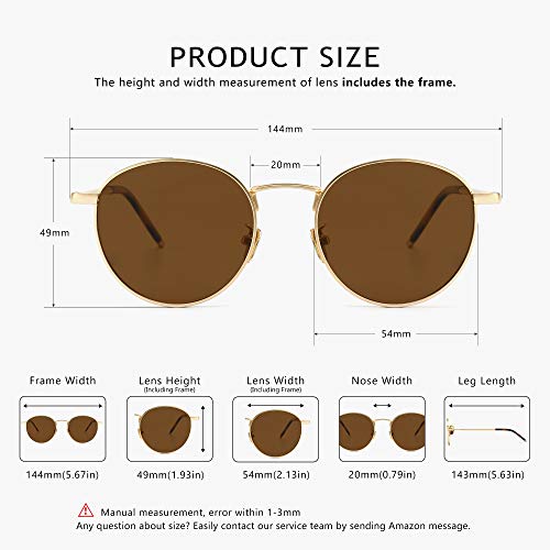 Image of SUNGAIT Polarized Classic Small Vintage Round Sunglasses For Women Men Classic Metal Frame Retro