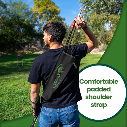 KESHES Archery Back Arrow Quiver Holder - Adjustable Quivers for Arrows for Bow Hunting and Target Practicing; Youth and Adults (Black) - Image 3