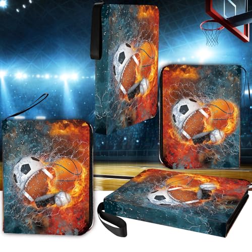 Image of Sports Card Binder with Sleeves, 900 Pocket Sports Card Holder for Trading Cards, 9 Pocket with 50 Removable Sleeves Zipper Book Folder Collector Album 3 Ring Binder Organizer Storage Kids Gift