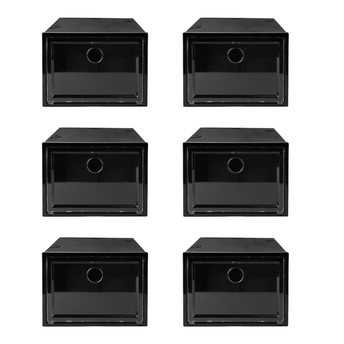 Boîtes de rangement pour chaussures contre la poussière : solution empilable noire grande taille