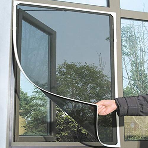 Comior Window Screen,Mosquito Screens,Diy Self-Adhesive Window Screening Replacement,Indoor Insect Fly Screen Curtain Mesh Bug Mosquito Netting Door Window Screen Screen 59X78'',Black #TOP11