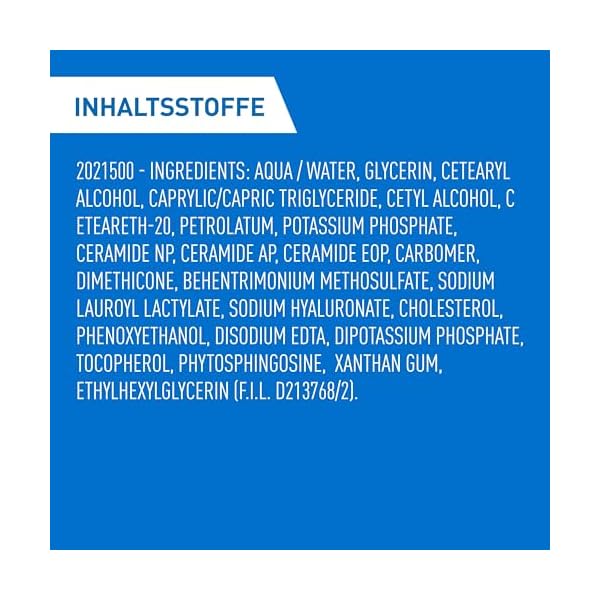 CeraVe Feuchtigkeitscreme für Körper und Gesicht, Creme für trockene bis sehr trockene Haut, Mit Hyaluron und 3 essenziellen Ceramiden, 1 x 177ml – Bild 11