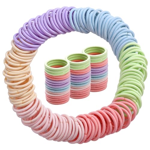 200PCS Elastic Hair Ties, No Crease Small Ponytail Holders for Baby Girls