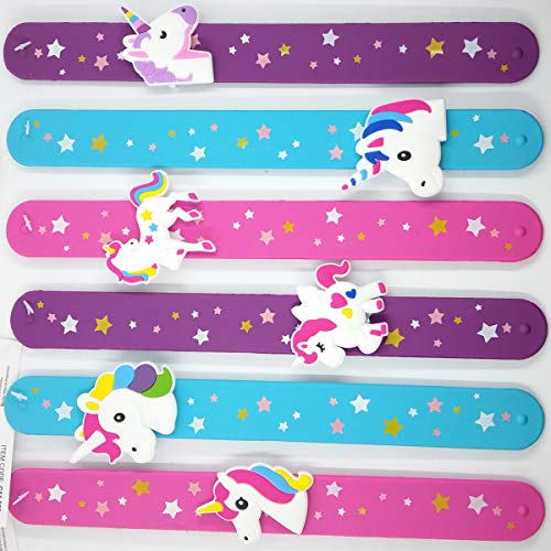 Henbrandt the Harlequin Brand 6X Schnapparmband Unicornio niñas Klatscharmband Pulsera niños Mitgebsel Silicona