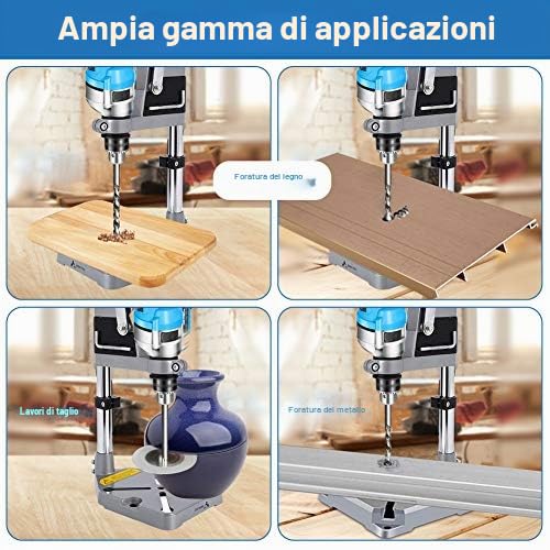 Supporto Trapano a Colonna Banco, Supporto per Trapano a Colonna con Morsetto Multifunzione Trapano Verticale Supporto Regolabile per Trapano Fai te Strumento Universale