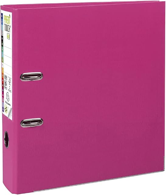 Exacompta 53359E segregator premium PremTouch Segregator pierścieniowy szeroki 8 cm A4 MAXI segregator biurowy segregator szczelinowy malinowy