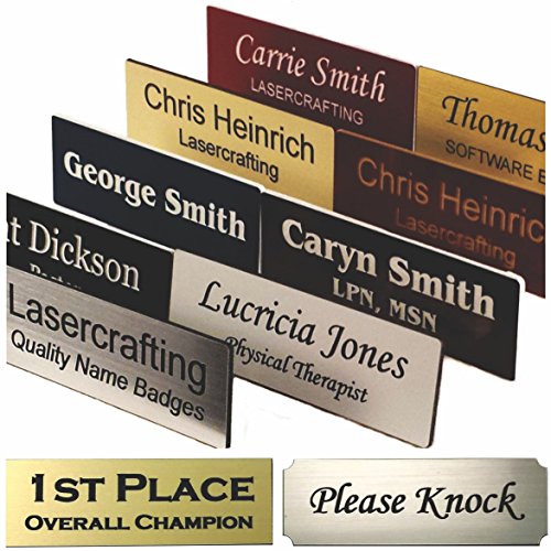 Lasercrafting Name Badge Tag Or Trophy/Picture Label, Engraved -Magnet, Pin, Tape Or Screws - Size Options Customize #TOP7