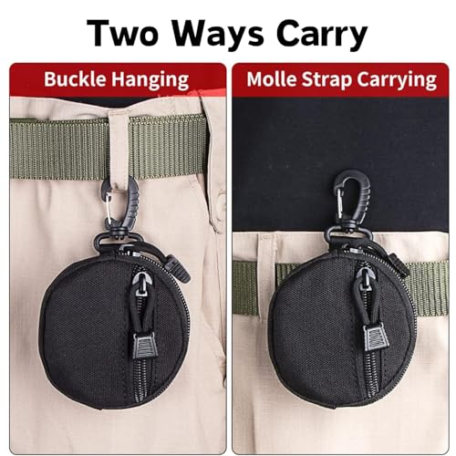 Image of Utility Coin Pouch, 9x9cm Small with Zipper, 1000D Nylon | Secure EDC Pouch for Daily Essentials, Men's & Women's Carry Organizer