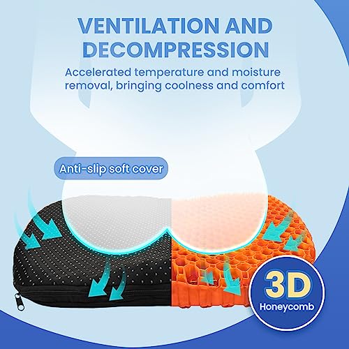 VNVM Anti Slip Kayak Gel Seat Cushion Thick Waterproof Seats Chair Cushions Kayak Seat Pad with Non Slip Cover for Sit in Inflatable Kayak Canoe Kayak Boat Accessories for Fishing Kayaking - Thumbnail 3