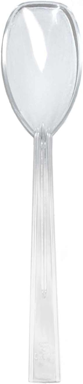 Party Essentials Hard Plastic 9" Serving Spoons, Clear, 12 Count : Health & Household