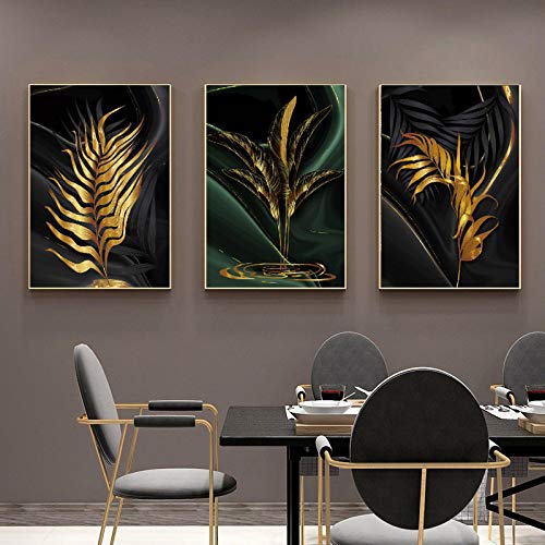 Tableau luxe plante affiche mur art abstrait sur toile texturée fine