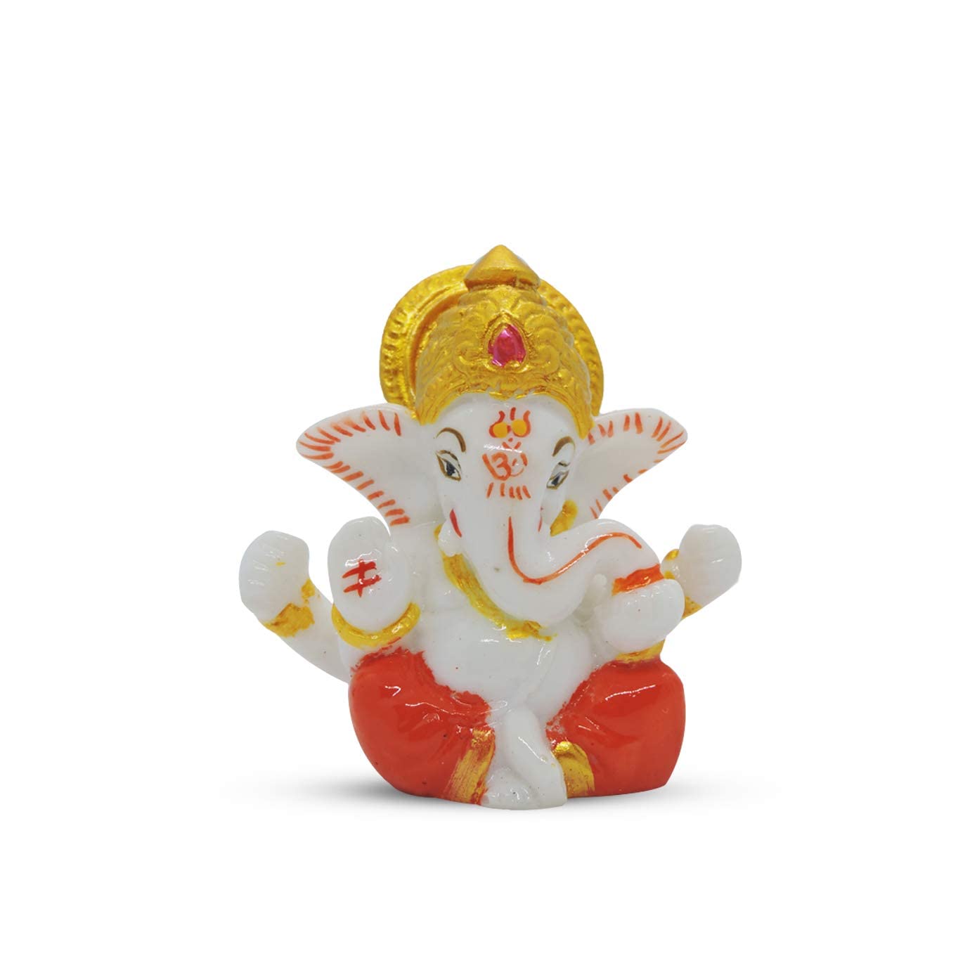 Petite couronne Ganesha orange 7,6 cm : cadeau spirituel idéal