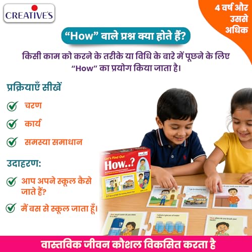 Image of Creative's WH Questions Series Let's Find Out How Educational Toy for Kids Age 4+ | Preschool Learning Game | Question Answer Puzzle | Early Language Development Toy