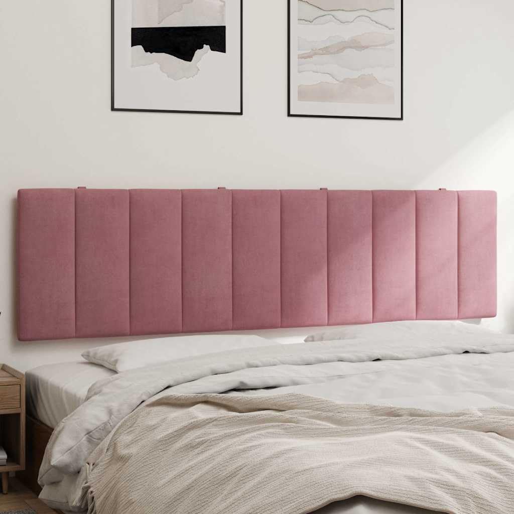 vidaXL Cabecero de Cama Acolchado Hanko, Cabezal Tapizado de Cojín Almohada, Cabecera Colgante, Mueble para Dormitorio, Terciopelo Rosa 180 cm