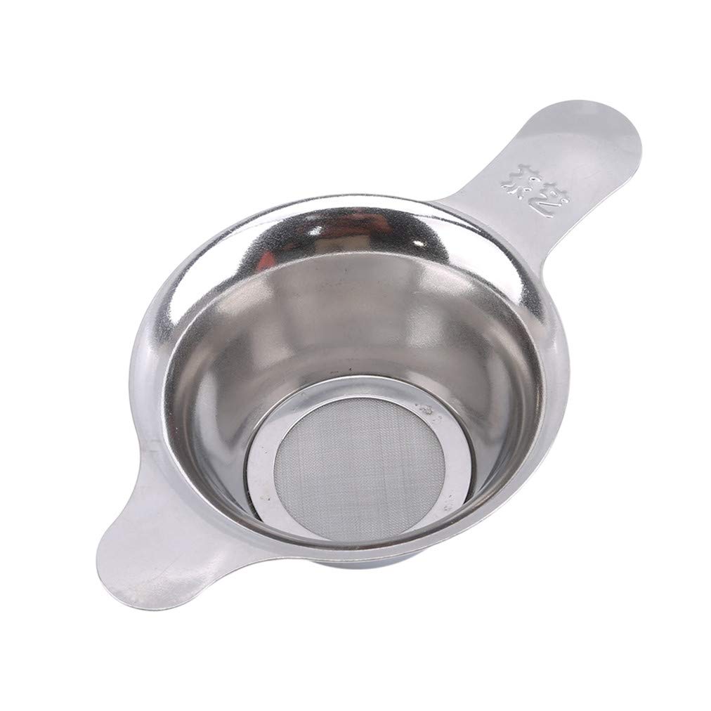 Sevenfly Stainless Steel Tea Coffee Strainer Fine Mesh Tea Funnel Leaf Filter with Double Handles,L