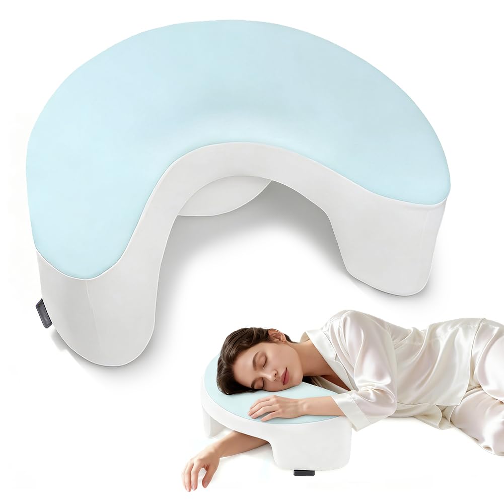 Cuscino ergonomico per chi dorme sul fianco con giromanica, cuscino cervicale per chi dorme sul fianco, cuscino ortopedico in memory foam per collo e spalle, per schiena e pancia