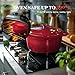 Overmont Enameled Cast Iron Dutch Oven - 5.5QT Pot with Lid Cookbook & Cotton Potholders - Heavy-Duty Cookware for Braising, Stews, Roasting, Bread Baking red