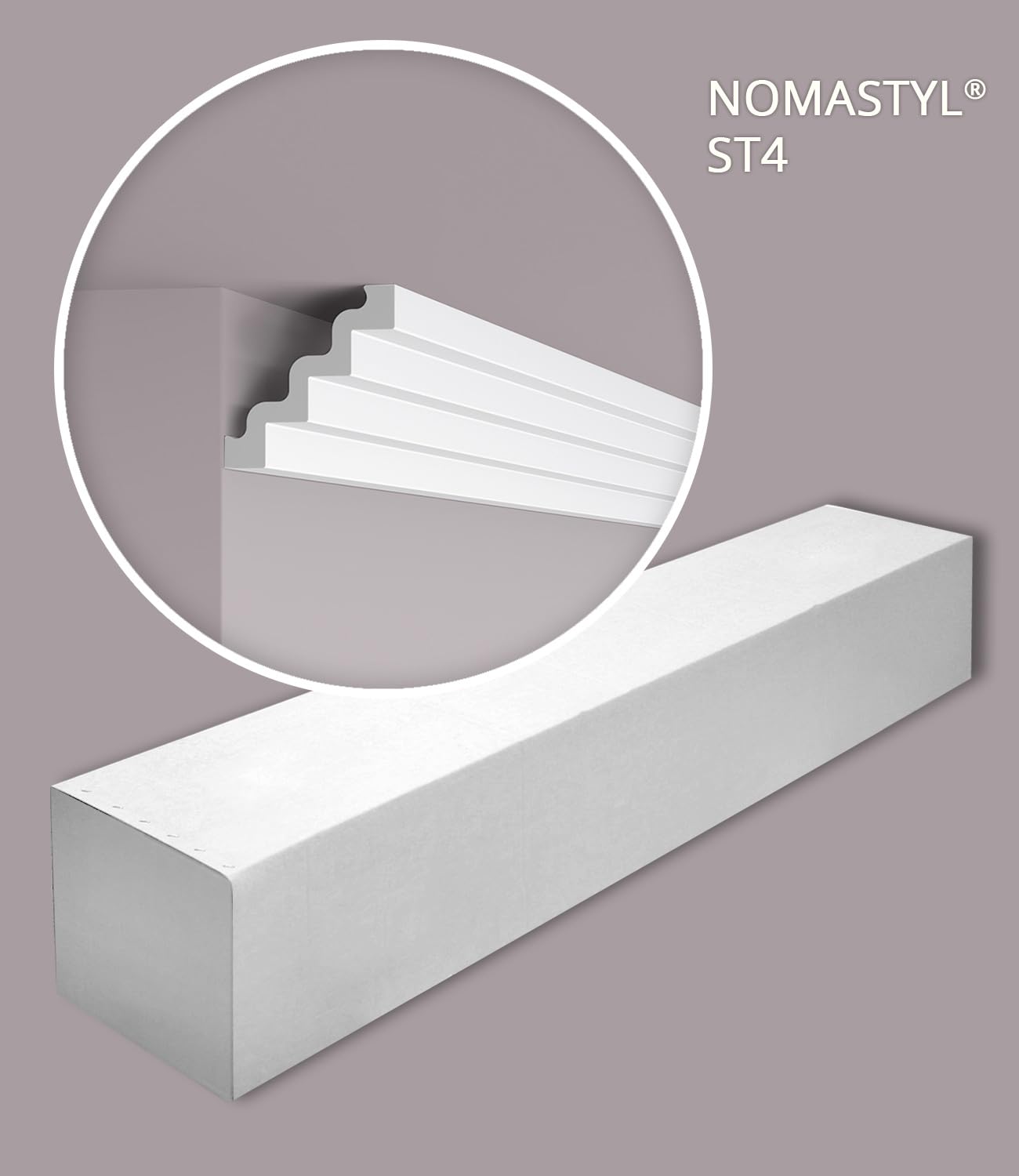 ST4 NOMASTYL listwa sufitowa - 20 szt. (40 m) - 130 x 130 x 2000 mm - NOËL & MARQUET - marka NMC - wytłaczany polistyren