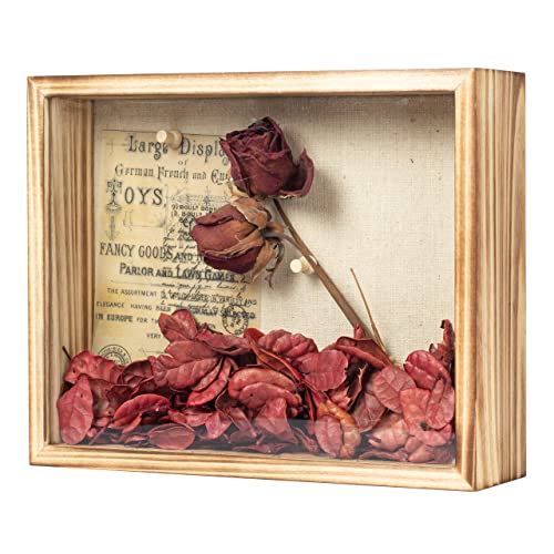 Image of Shadow Box Frame 8x10 Shadow Box Display Case with Linen Back of Awards Memorabilia Flower, Pictures, Keepsakes、Bouquet、Medals and More Photos Memory Box