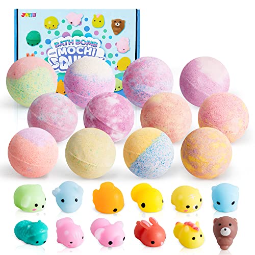 JOYIN Big Bath Bombs for Kids with Mochi Toy, 12...