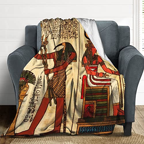 Fleece Throw Blanket For Couch Sofa Bed,Ancient Egyptian Pharaoh Hieroglyphics Vintage Mural Egypt Soft Toddler Blanket,Premium Anti-Static Throw For Home Office Travel Bedroom Living Room, 40"X50" #TOP1