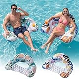 2 Pack Pool Floats Adult, OKSUWATER Pool Floaties with Two Cup...