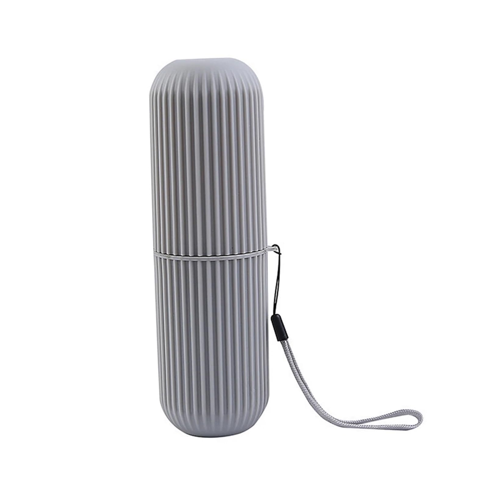 Caja Redonda de plástico for Taza de Cepillo de Dientes, Soporte portátil for Pasta de Dientes, Organizador for el hogar, Estuche de Almacenamiento, Accesorios de baño, 3 uds.(Gray)