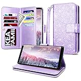 Galaxy Note 9 Case,Casewind Samsung Galaxy Note 9 Case Glitter Leather Galaxy Note 9 Wallet Case Folding Magnetic Closure Hand Strap Card Slot Holder Flip Cover Full Body Protective Note 9 Case,Purple