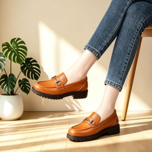 Image of Loafers for Women Women's Penny Loafers Slip On Leather Business Casual