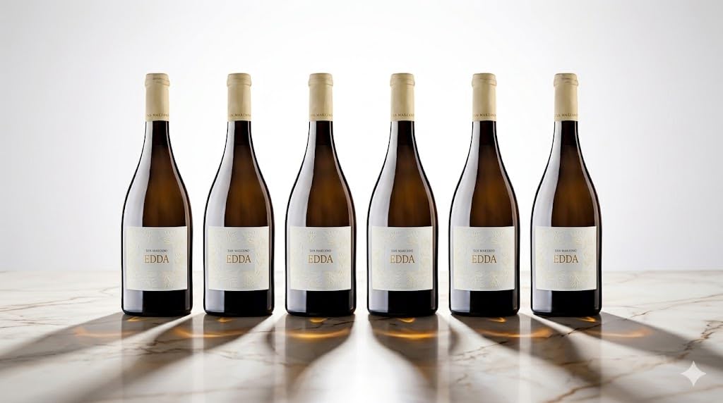 San Marzano Edda Lei Bianco Salento IGP - Eleganter Weisswein aus Apulien im Barrique ausgebaut - Fülliges Chardonnay-Cuvee mit feinem Schmelz für Pasta & Fisch - 6x 0,75 l