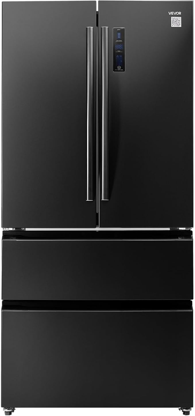 VEVOR French Door Refrigerator, 18.9 Cu. Ft. Kitchen Fridge, Counter