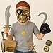 GiftExpress 5-Piece Halloween Pirate Costume Accessories for Kids, Pirate Role Play Set /Halloween Costumes for Boys/Pirate Paraphernalia (Pirate Sword, Compass, Dagger, Mask, Gun)