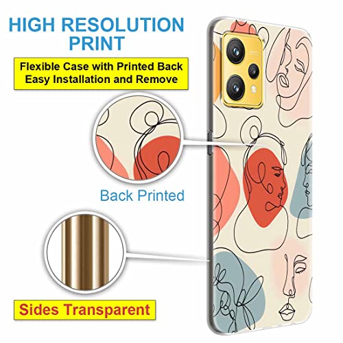 Image of Fashionury Back Cover for Realme 9 4G Designer | Printed|Transparent |Flexible| Silicon-D0090
