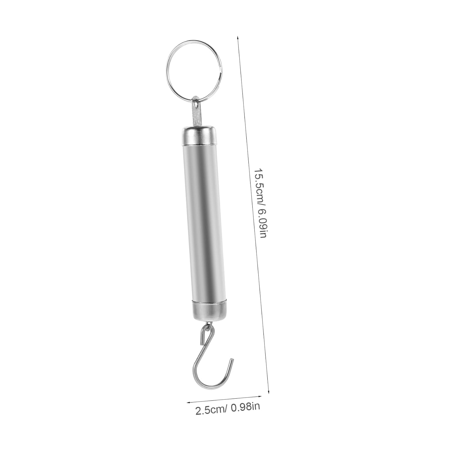 Silver Mechanical Spring Hanging Scale Stainless Steel 0.1-5kg