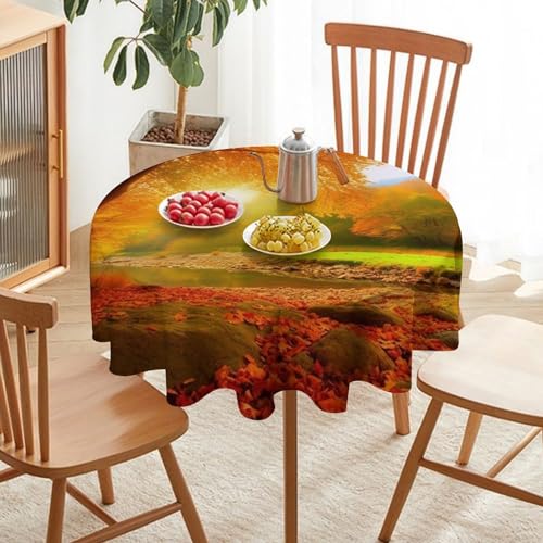Nappe de table ronde imperméable 152cm pour protéger la table des taches
