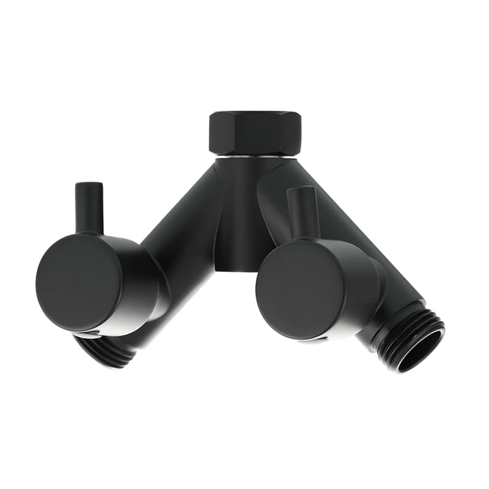 Itrhjtgp Black Y-Valve Hose Splitter Brass Dual Shut-Off Valve G1/2 3-Way Shower Diverter For Head Bathtub Faucet 2 Handles For Bathroom(Black Y-Valve)