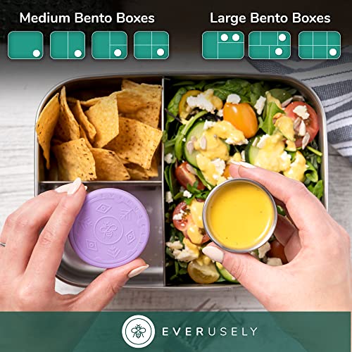 Everusely 3 X 1.7Oz Leakproof Salad Dressing Container To Go, Stainless Steel Small Condiment Containers With Lids, Sauce Containers For Lunch Box, Dressing Cups With Lids, Dip Containers, Sauce Cups #TOP5