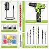 FADAKWALT Cordless Drill Set,12V Power Drill Set with Battery and Charger, Electric Driver/Drill Bits, 3/8'' Keyless Chuck,21+1 Torque Setting, 180 inch-lbs, with LED Electric Drill Set (Green) #3