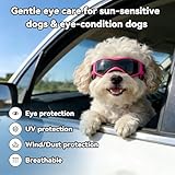 PETLESO Hundebrille Hundeschutzbrille Hunde Sonnenbrille Anti-UV Schutz Augenschutz für Kleine/Mittelgroße Hunde-Rosa