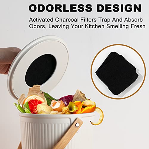 Kitchen Compost Bin, LALASTAR Countertop Compost Bin with Lid, Made of Sustainable Bamboo Fiber