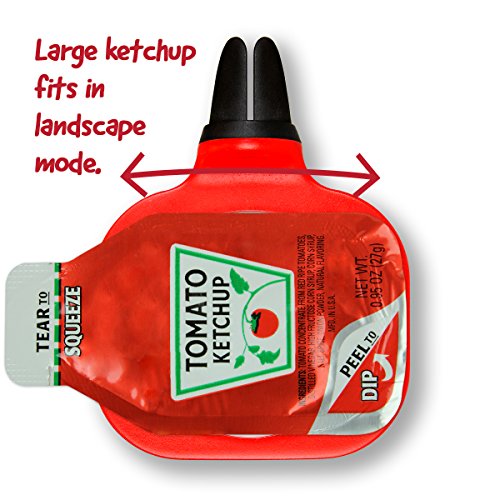 Saucemoto Dip Clip | An in-car sauce holder for ketchup and dipping sauces. As seen on Shark Tank (4 Pack, Gray)