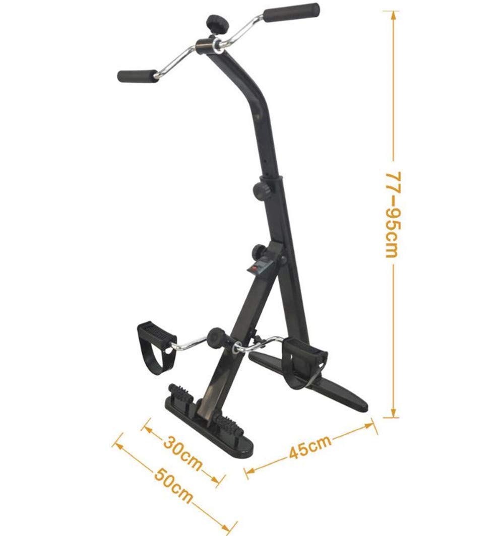Mini bicicleta estática con pedal de fitness para ejercicio de recuperación de piernas, brazos y rodillas con pantalla LCD y rodillo de masaje de pies, equipo de rehabilitación de resistencia ajustabl