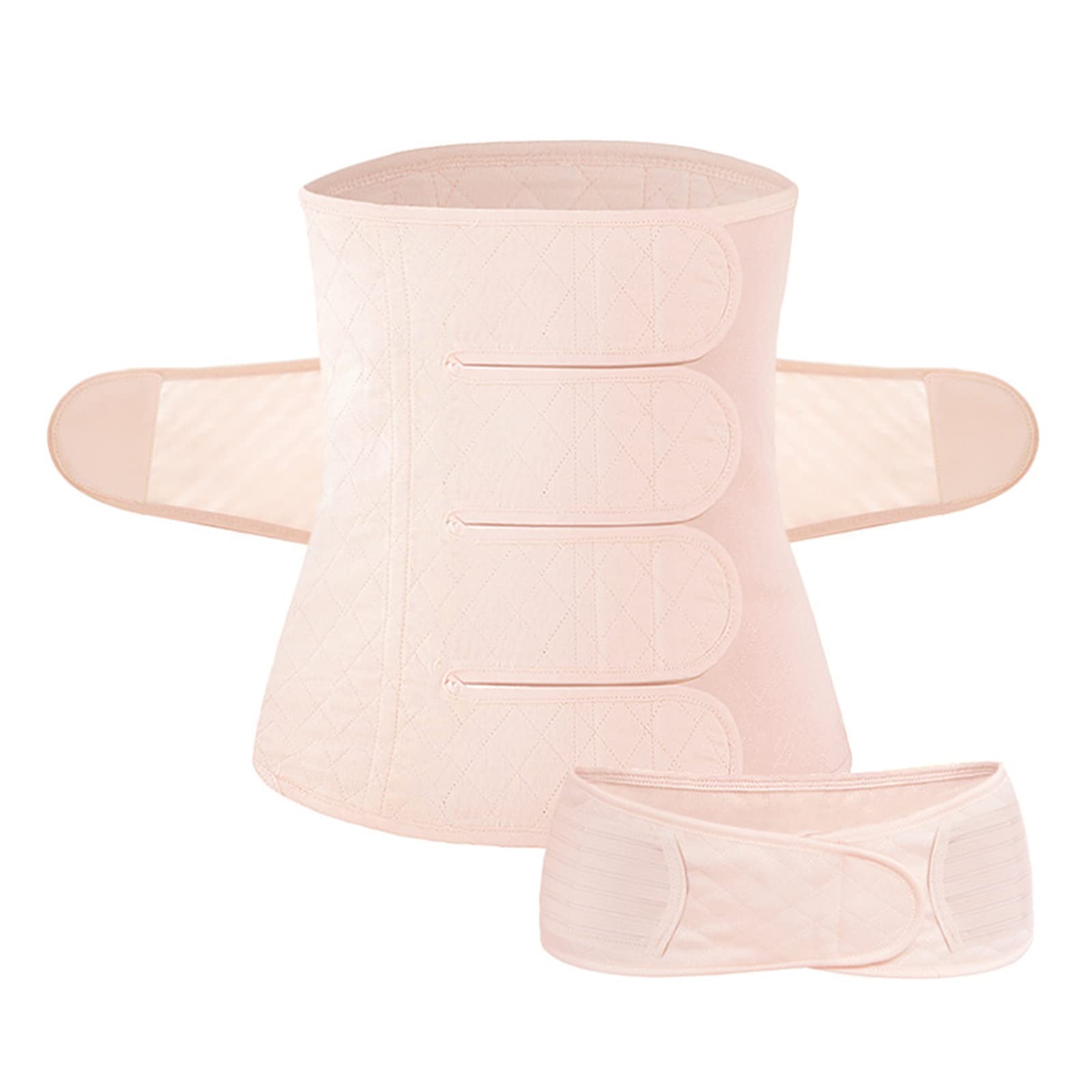 2 en 1 Postparto Belly Wrap Recuperación C Sección Cinturón Soporte Abdominal Binder para Postnatal Faja Body Shaper Cintura Pélvica Shapewear,L,Natural