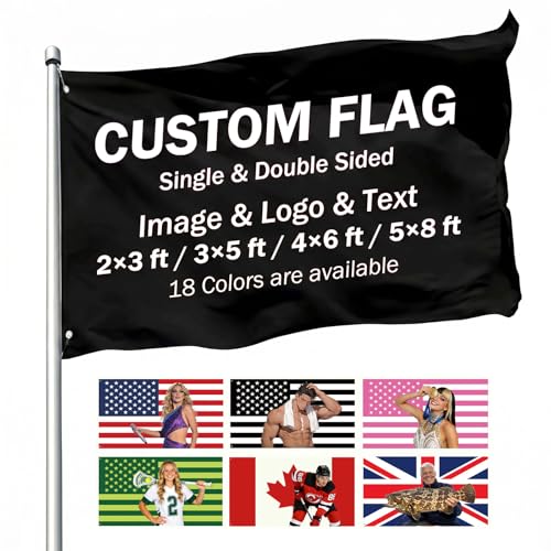 Infiher Custom Flag - Create Your Own Logo/Image/Text - 2×3 3×5 4×6 5×8 Ft Customize Banner Personalized Business Activities Decoration Outdoor Advertising Flags - Customized Room Dorm Decor(Cyan)