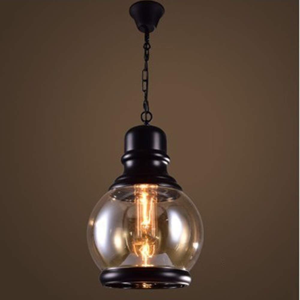 Bestwaled Light Glass Wine Bottle Pendant Lamp Retro Industry Pendant E27 Decoration Restaurant Bar Counter Cafe Corridor Lamps Nordic Loft Chandelier Height Adjustable Without Source Ø16*H74cm,Cø16*74Cm