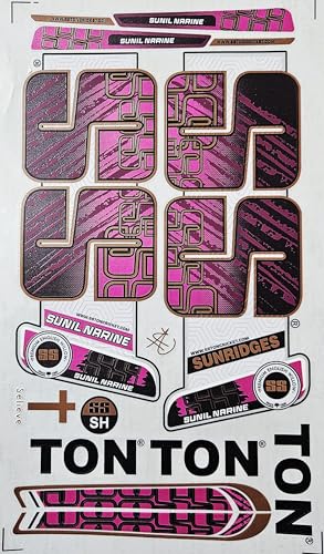 Image of Cottontail Cricket Bat Sticker | 4D SUNIL English Willow Sports Fiber Tape Embossed Accessories Pink