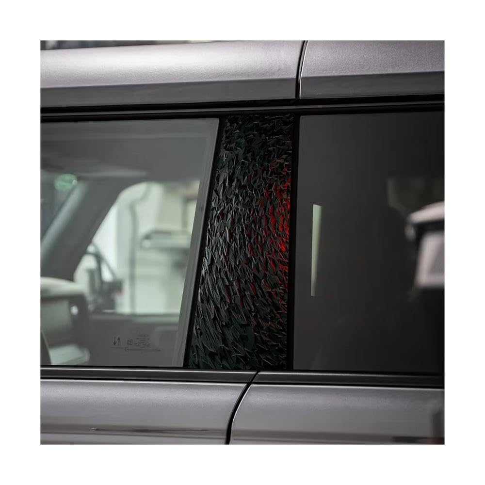 Bertdcx One Color 2 Pieces Car Center Pillar Stickers Spike Texture Scratch-Resistant Protective Film Auto Parts