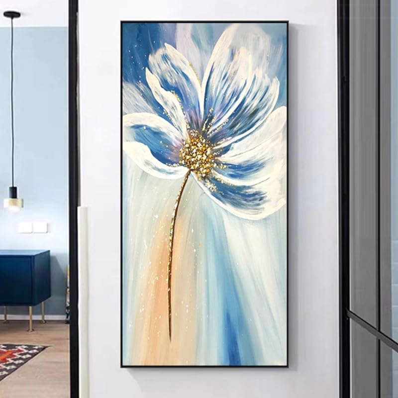 Tableau sur toile prestigieux peinture originale peinte à la main fleur de lotus