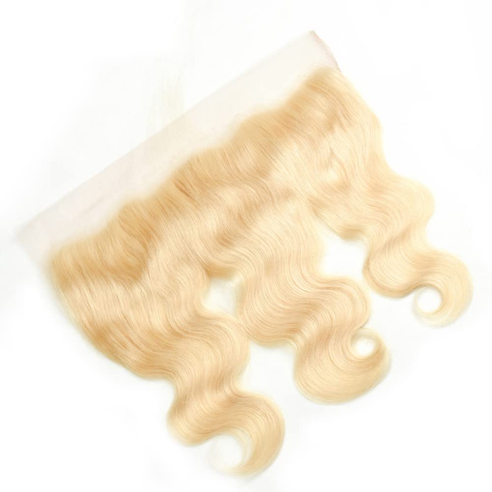 613 Frontal 13x4 Transparent HD Lace Frontal Closure Ear To Ear Body Wave Blonde 12A 100% Russian Platinum Blonde Virgin Remy Human Hair for Women #613 14 Inch
